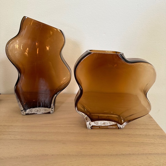 H&M Other - H&M Set of two Brown Glass Abstract Vases - NEW
